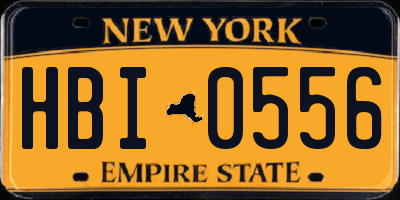 NY license plate HBI0556