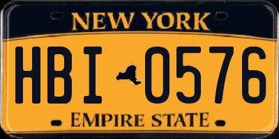 NY license plate HBI0576
