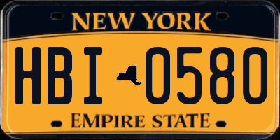 NY license plate HBI0580