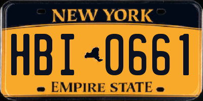 NY license plate HBI0661