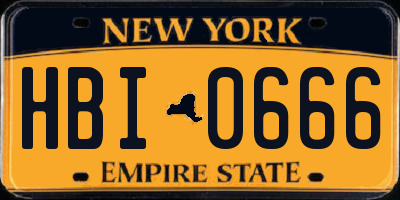 NY license plate HBI0666