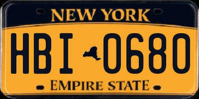 NY license plate HBI0680