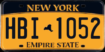 NY license plate HBI1052