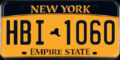 NY license plate HBI1060