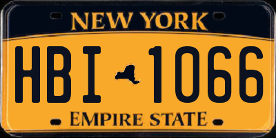 NY license plate HBI1066