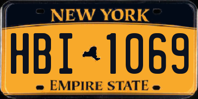 NY license plate HBI1069