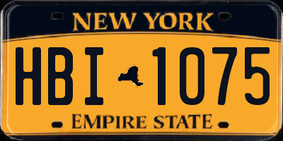 NY license plate HBI1075