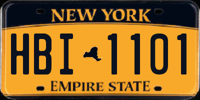 NY license plate HBI1101