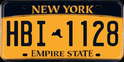 NY license plate HBI1128