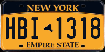 NY license plate HBI1318