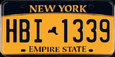 NY license plate HBI1339