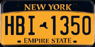 NY license plate HBI1350