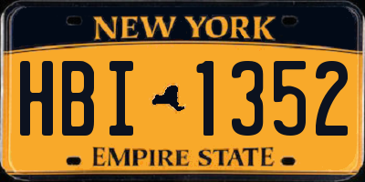 NY license plate HBI1352