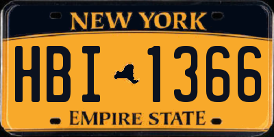 NY license plate HBI1366