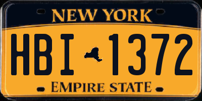 NY license plate HBI1372