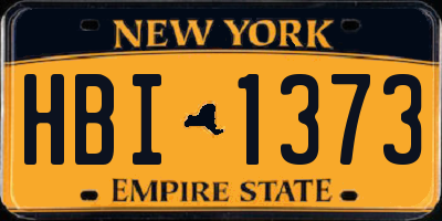 NY license plate HBI1373