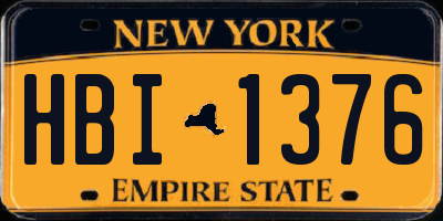 NY license plate HBI1376