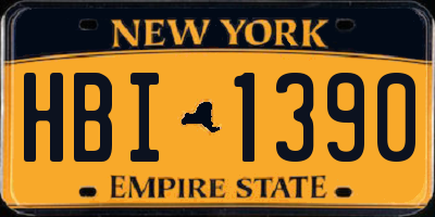 NY license plate HBI1390