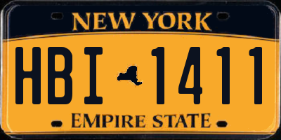 NY license plate HBI1411