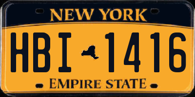 NY license plate HBI1416