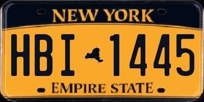 NY license plate HBI1445