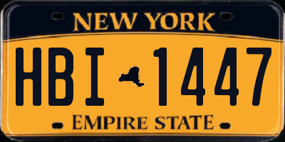 NY license plate HBI1447
