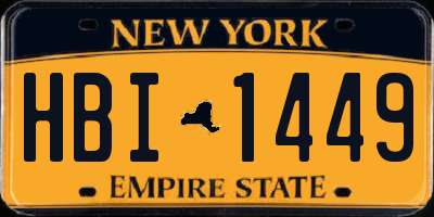 NY license plate HBI1449