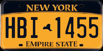 NY license plate HBI1455