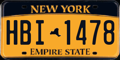 NY license plate HBI1478