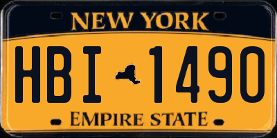 NY license plate HBI1490