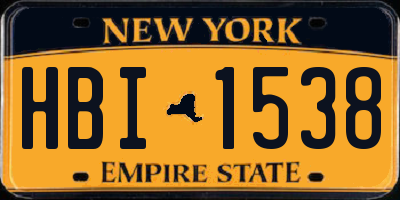 NY license plate HBI1538