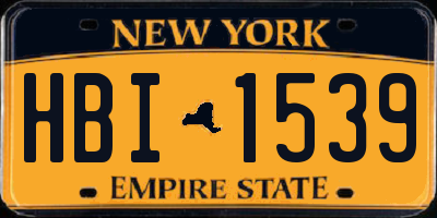 NY license plate HBI1539