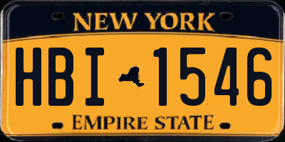 NY license plate HBI1546