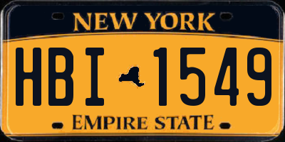 NY license plate HBI1549