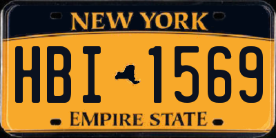 NY license plate HBI1569