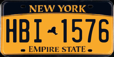 NY license plate HBI1576