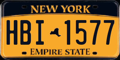 NY license plate HBI1577