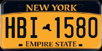 NY license plate HBI1580