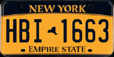 NY license plate HBI1663