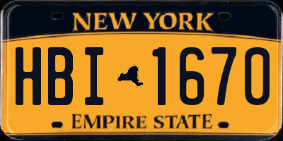 NY license plate HBI1670