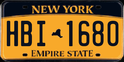 NY license plate HBI1680