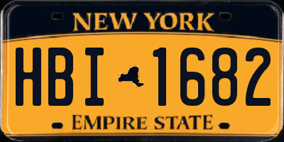 NY license plate HBI1682