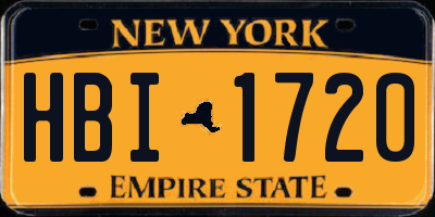 NY license plate HBI1720