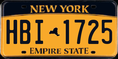 NY license plate HBI1725