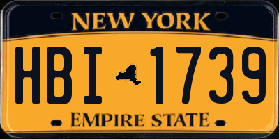 NY license plate HBI1739