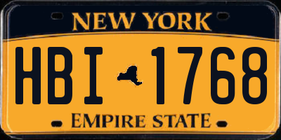 NY license plate HBI1768