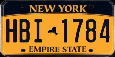 NY license plate HBI1784