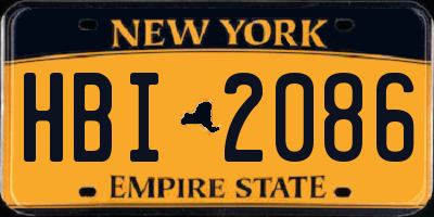 NY license plate HBI2086