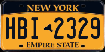 NY license plate HBI2329