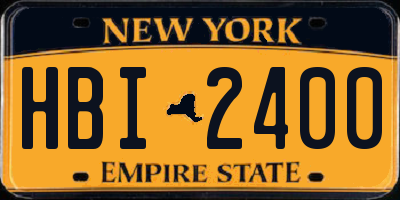 NY license plate HBI2400